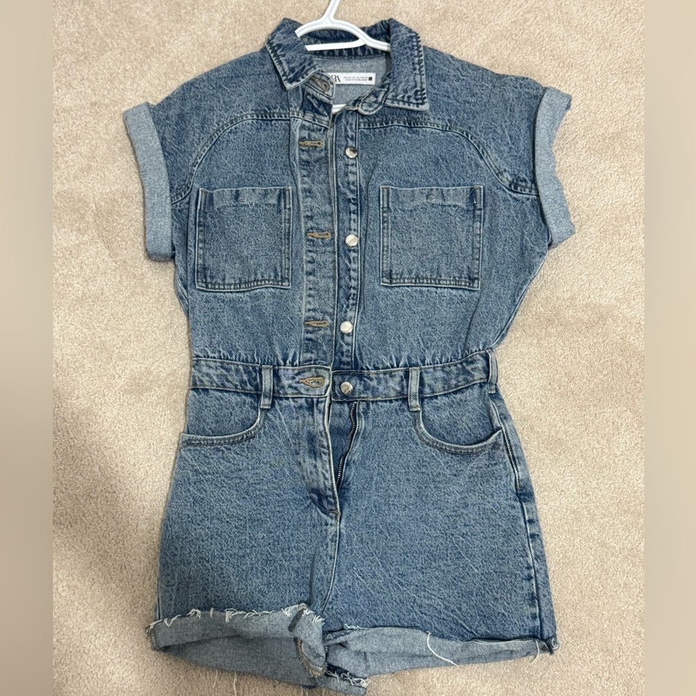 Denim Short Sleeve Romper